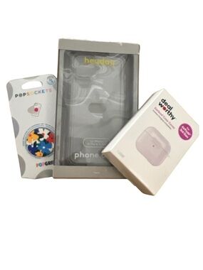 iPhone Accessories Bundle for 14 Plus / 15 Plus Case + PopSockets + AirPods Case